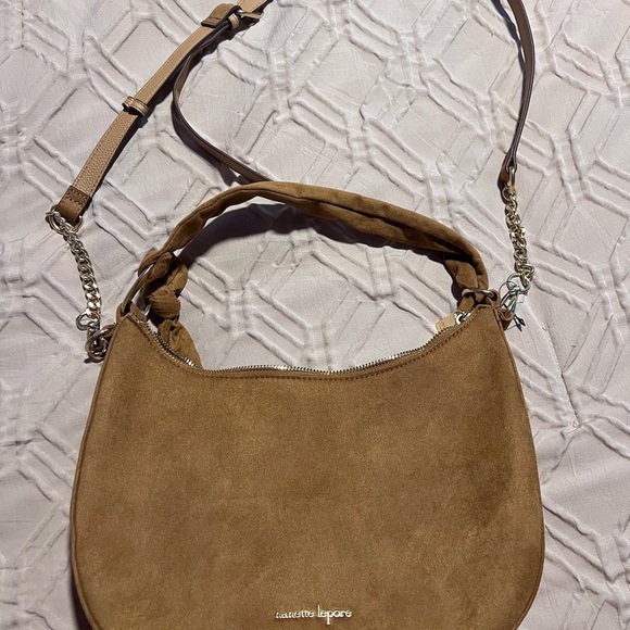 Nanette Lepore Tan Shoulder Bag with Crescent Shape and Adjustable Strap - Picture 1 of 4